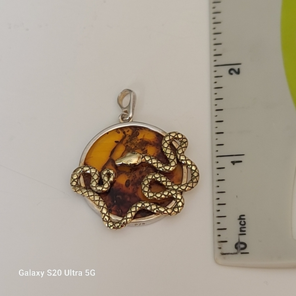 Baltic Amber snake pendant